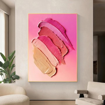 trazos abstractos mujeres rosadas de Palette Knife arte de la pared textura minimalista Pinturas al óleo